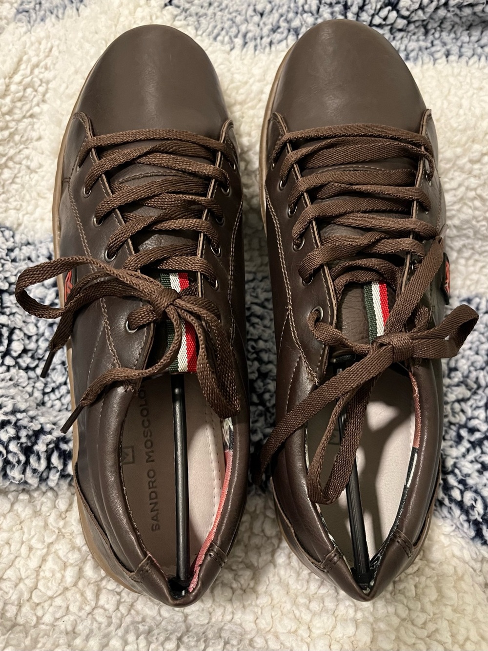 Sandro Moscoloni Brown Leather casual/Sneaker lace-Up Brand New